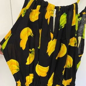 NEW MAXI SUNDRESS CUTE BANANA PRINT